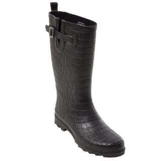 Bamboo by Journee Croc Print Rubber Rain Boots by Bamboo
