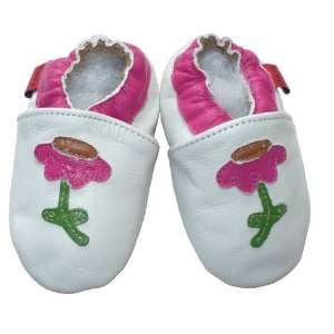  Soft Leather Baby Shoes White Flower 0 6 months Baby