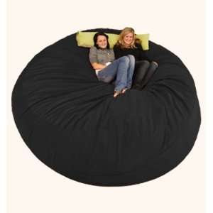  8Ft Comfy Sack Bean Bag Chair, Black Micro Suede