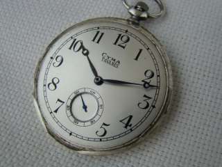 COLLECTABLE CYMA TAVANNES SILVER POCKET WATCH  
