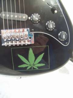 Pot Leaf Rock Electric Guitar Black Marijuana Leaf New  