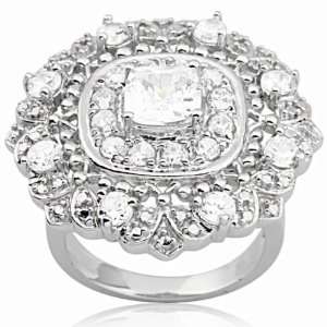    Sterling Silver and Cubic Zirconia Snow Flurry Ring Jewelry
