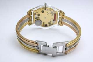 New Swatch Skin Classic Women Steel Tri Gold Band 15 cm Slim Watch 