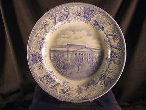 Constitution Hall plate 11 blue Phila PA Spode 50s  