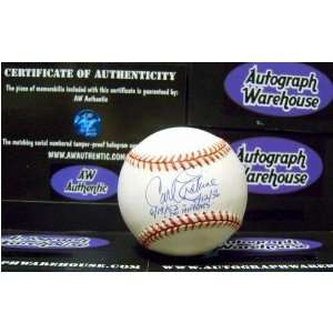   Autographed Baseball Inscribed No Hitters 52 56