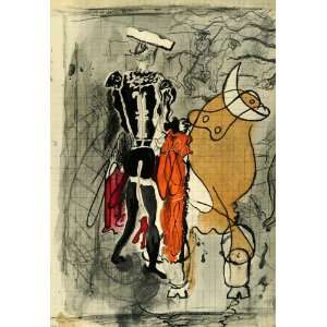 1955 Lithograph Georges Braque Bull Fighter Abstract French 