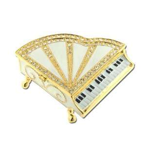 Swarovski Crystal Pave Fancey White Piano Jeweled Box GAD612 WT 