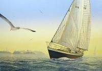 Pete Peterson 6 Points Off The Wind Signed Art Serigraph Ship Artwork 