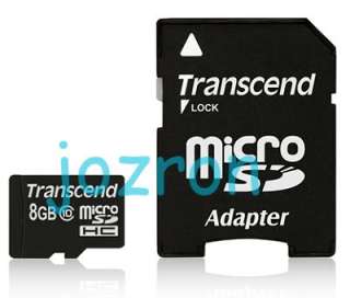 Transcend 8GB 8G Micro SDHC TF Card+SD Adapter Class 10  