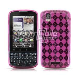 PINK ARGYLE TPU DESIGN CASE + LCD SCREEN PROTECTOR for MOTOROLA DROID 