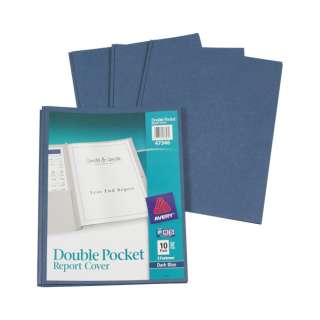 10 Pack Avery Double Pocket Dark Blue Report Covers  