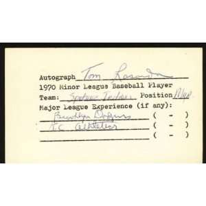  Signed Tommy Lasorda Picture   1970 VINTAGE 3x5 CARD~JSA 
