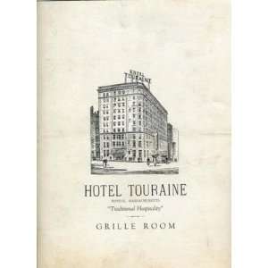 Hotel Touraine Grille Room Menu Boston MA 1956 Everything 