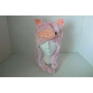  Pig Fuzzy Animal Head Beanie Hat 