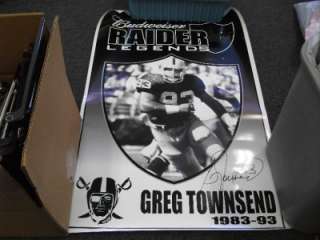  Oakland Raiders 36 Inches by 24 Inches Greg Townsend Poster  