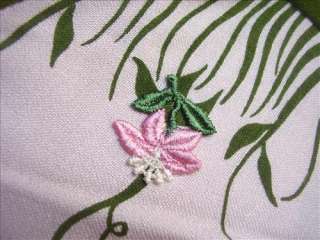 VINTAGE Cover Girl Miami Pink & Green Linen Dress B40  
