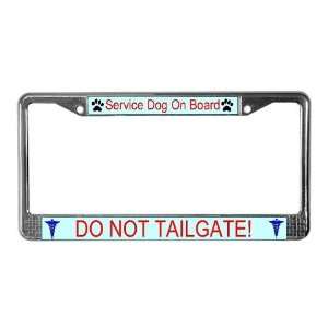  Service Dog On Board Dogs License Plate Frame by  