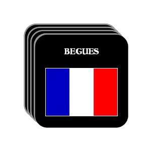  France   BEGUES Set of 4 Mini Mousepad Coasters 