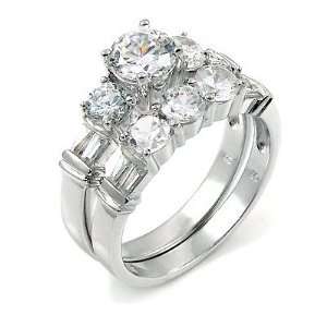  (A3RSZ9014) Amazing Sterling Silver Ring Set with Cubic 