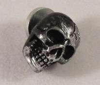 Silver Bronze Skull Head Magnetic Earrings 1 Pair  