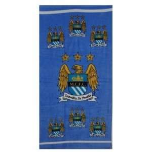 Manchester City Fc Crest Football Official Beach Towel  