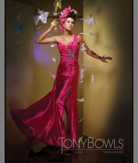 TONY BOWLS 111561 One Shoulder Prom Pageant Evening Gown   BRAND NEW 