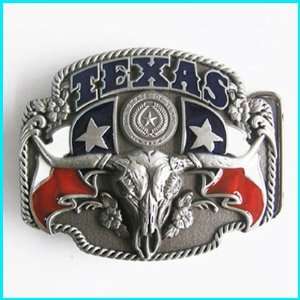  New Texas State Cattle Skull Flag Belt Buckle WT 100 