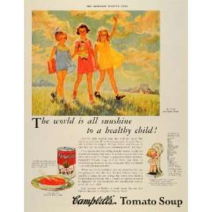  1933 Ad Campbells Tomato Souper Kid Soup Girls Babydoll 