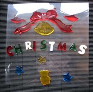 Merry Christmas Jelly Gel Sticker Window Mirror 1pcs  