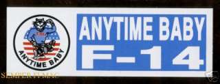 united states navy f 14 tomcat anytime baby bumper sticker