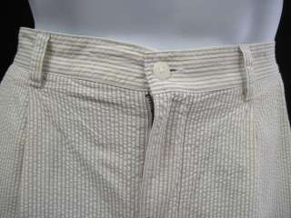 GRANT THOMAS Mens Tan White Seersucker Shorts Sz XL  