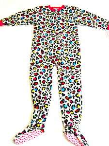 Girls Leopard Print Footed Sleeper Pajamas Size 4/5 NWT  