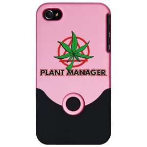  iPhone 4 or 4S Slider Case Pink Marijuana Plant Manager 