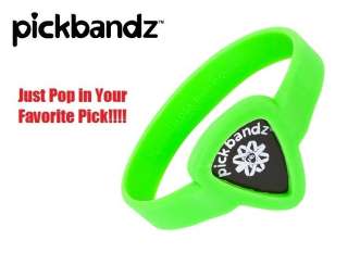 Just Pop In Your Pick Guitar Pick Band by Pickbandz PICK HOLDER Green 