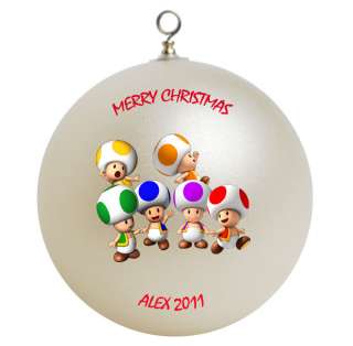 Personalized Custom Super Mario Toads Christmas Ornament Gift Add 