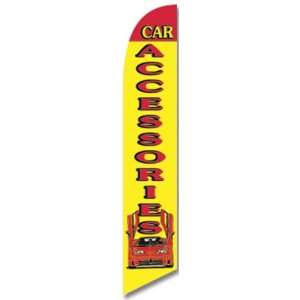 11.5ft x 2.5ft Car Accessories Feather Banner Flag Set   INCLUDES 15FT 