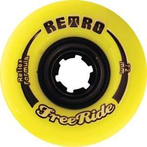  Retro Freeride 72mm 83a Lemon Longboard Wheels (Set of 4 