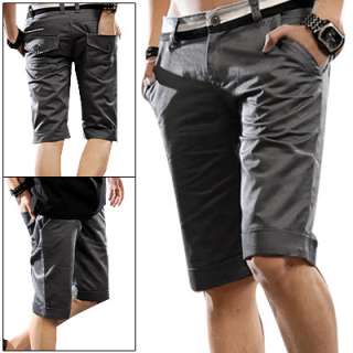 Mens Slim Fit Trendy Casual Straight Short Pants Trousers  