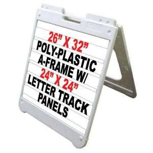  26 x 32 White Poly Plastic Sidewalk Sandwich Board A frame Sign 