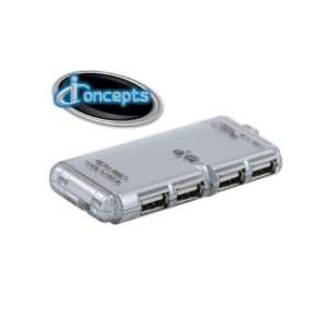   USB 2.0 Hub with Retractable, Storable USB Plug and Cable Electronics