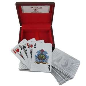 Playing Cards Deck in 999.9 Silver Plating Unique Dad Gift from India 