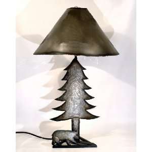 Wildlife Bear and Tree Table Lamp with Shade, Natural 