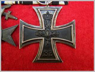WW I German set of crosses (3) with the ribbons  