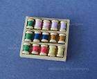 Dollhouse Miniature Box Filled with Threaded Spools  