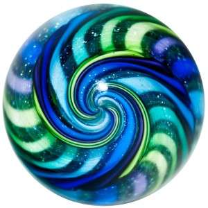   Glass Marble ~ Eddie Seese ~ RICH Colors & Dichroic Swirl Marble