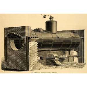  1881 Print Bigelow Return Tube Boiler Antique Machine New 