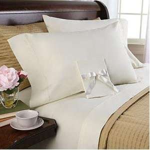  550TC 2 pairs (4pc) Solid Ivory King Pillowcases 100% 