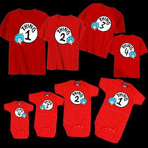 DR. SEUSS THING 1 2 3 4 BABY ONESIE KID YOUTH T SHIRT SIZES 2T 4T 6X 