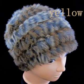 Colors Warm Winter Women Beret Beanie Faux Rabbit Fur Hat Ski Cap 