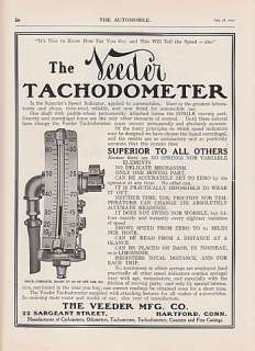 1907 Veeder Mfg Co Hartford CT Ad Tachodometer   Superior to All 